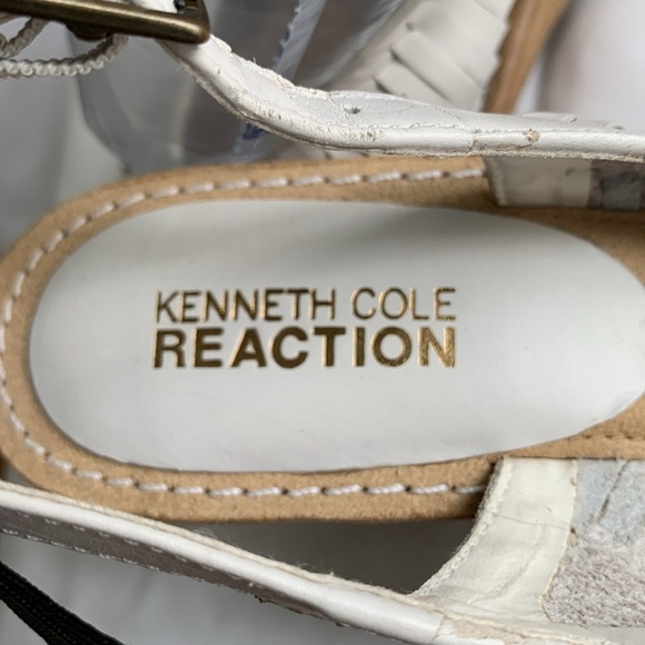 Kenneth Cole “I’m a Star” stacked wedge braided leather sandals - Picture 2 of 6